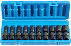 Grey Pneumatic 1210UMSD 10pc. 3/8" semi-deep swivel socket set - METRIC