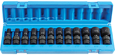 Grey Pneumatic 1212USD 3/8" drive semi-deep swivel socket set - Fractional