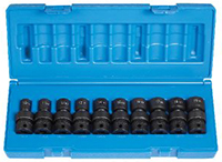 Grey Pneumatic 1610UM 3/8" drive 10pc. 12-point swivel socket set - metric