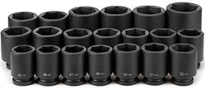 Grey Pneumatic 9020MD 1" drive 20 piece impact socket set - metric deep