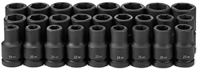 Grey Pneumatic 9026MD 1" drive 26 piece impact socket set - metric deep