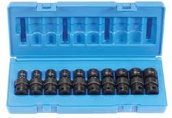 GP1210UM 3/8" Drive metric shallow swivel socket set