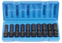 GP1210UMD 3/8" Drive metric deep swivel socket set