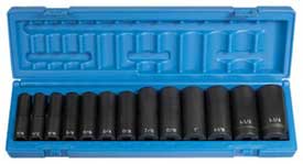 GP 1312D 1/2" Drive deep metric socket set