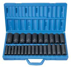 GP 1326MD 1/2" Drive metric deep socket set